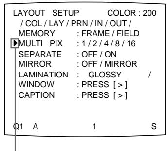 SONY UP-51MD - So wahlen Sie den Ausdrucktyp für die zu speichernden verkleinerten Bilder über das Menu aus - 4