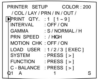 SONY UP-51MD - Setting the printout quantity using the menu - 4