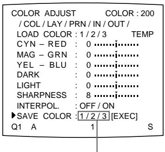 SONY UP-51MD - Select SAVE COLOR by pressing the  or  button. - 3