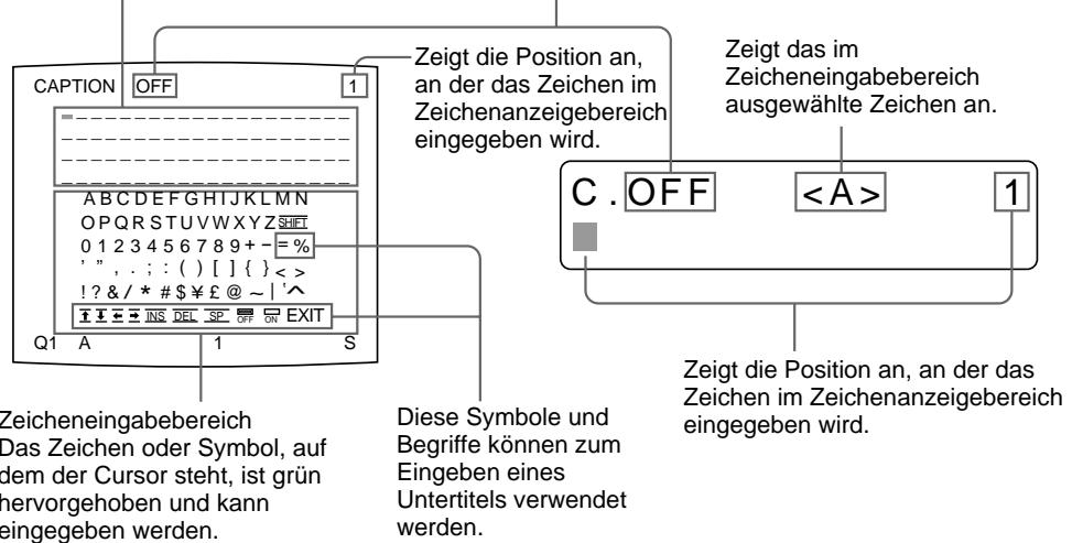 SONY UP-51MD - Das Menu CAPTION - 1