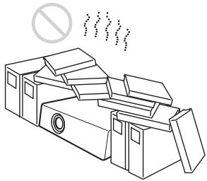 SONY VPL-ES7 - Emplacements avec ventilation insuffisante - 1