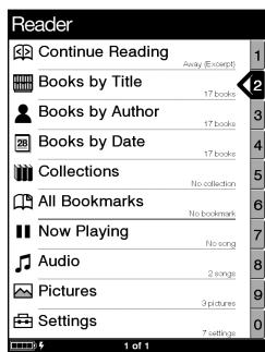 SONY PSR-505 - In the Home menu, press / to select "Books by Title," then press Enter. - 1