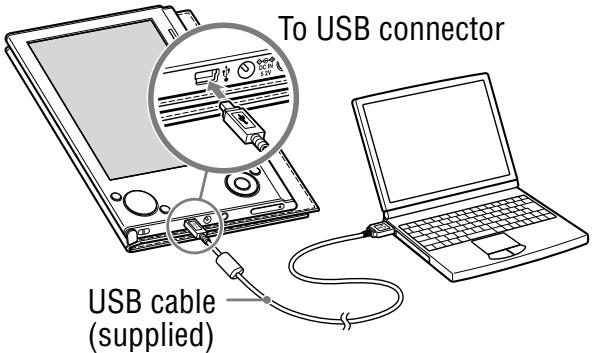 SONY PSR-505 - Connect the Reader to your computer using the supplied USB cable. - 1