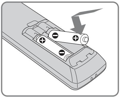 SONY RHT-S10 - Inserting batteries into the remote - 3