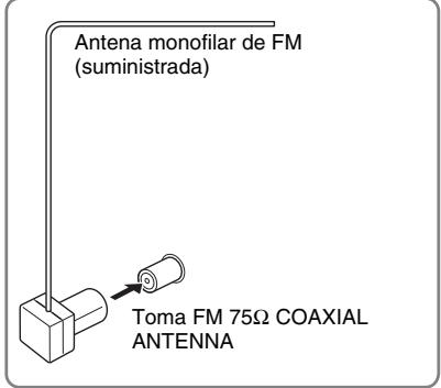 SONY RHT-S10 - Conexión de la antenna monofilar de FM - 3