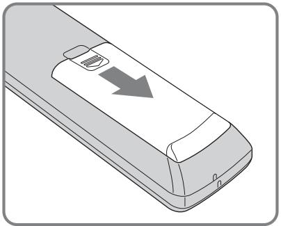 SONY RHT-S10 - Inserting batteries into the remote - 1