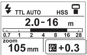 TTL AUTO HSS 2.0-16 m 0.7 1 2 4 8 16 28 zoom 105 mm +0.3