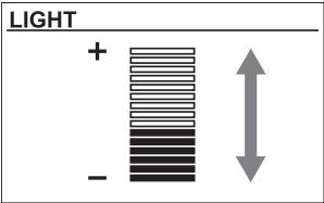LIGHT + ↑ - ↓