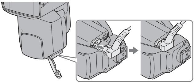 SONY HVL-F60M - Utilisation d'un adaptateur d'alimentation externe - 1