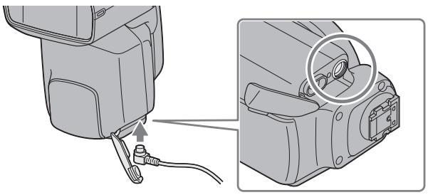 SONY HVL-F60M - Plug the cable into the accessory terminal. - 1