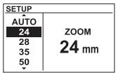 SETUP AUTO 24 ZOOM 28 24 mm 35 50
