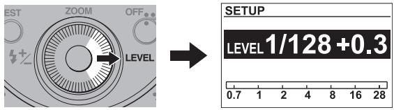 ZOOM OFF LEVEL SETUP LEVEL 1/128 +0.3 0.7 1 2 4 8 16 28