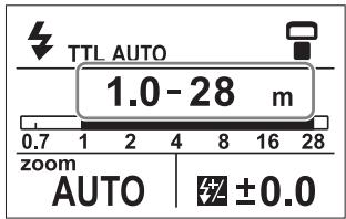 TTL AUTO 1.0 - 28 m 0.7 1 2 4 8 16 28 zoom AUTO ±0.0