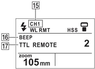 15 CH1 WL RMT HSS BEEP 2 TTL REMOTE zoom 105mm