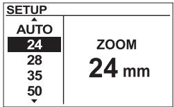 SETUP AUTO 24 ZOOM 28 24 mm 35 50