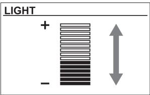LIGHT + ↑ - ↓