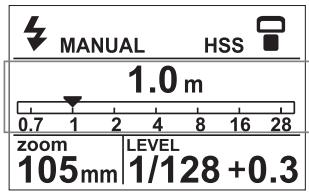 MANUAL HSS 1.0 m 0.7 1 2 4 8 16 28 zoom 105mm LEVEL 1/128 +0.3