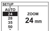 SETUP AUTO 24 ZOOM 28 24 mm 35 50