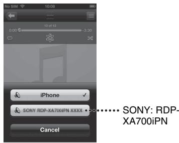 SONY RDP-XA700IPN - Selezione "SONY: RDP-XA700iPN" en el menu AirPlay de iTunes o en el iPhone, iPod touch o iPad. - 1
