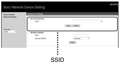 SONY RDP-XA700IPN - Select the SSID of the wireless LAN router/access point, then input the Security Key (if applicable). - 1