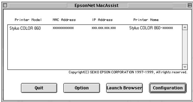 EPSON C82378 - Boîte de dialogue epsonnet macassist - 1
