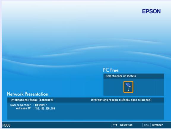 EPSON EB-G5100 - Appuyez sur le bouton [EasyMP]. la fenêtre d'attente d'easymp s'affiche. - 1