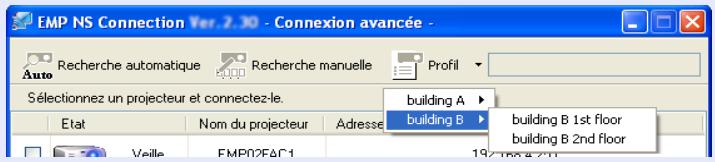 EPSON EB-G5100 - Cliquez sur "profil" dans l'écran de sélection d'un projecteur d'emp NS connection. - 3