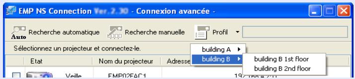 EPSON EB-G5350NL - Dans le menu qui s'affiche, sélectionnez le projecteur auquel vous voulez vous connecter. - 1