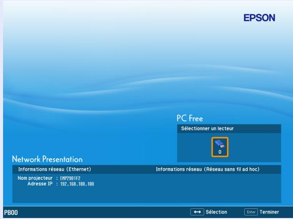 EPSON EB-G5350NL - Appuyez sur le bouton [EasyMP]. La fenêtre d'attente d'EasyMP s'affiche. - 1