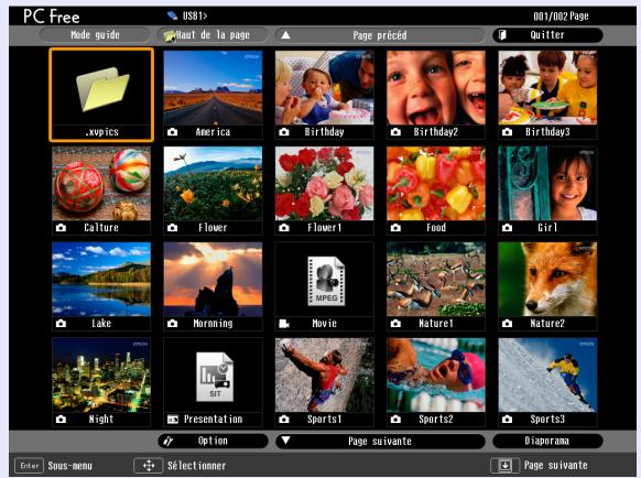 EPSON EMP-1810 - Appuyez sur le bouton [EasyMP] de la télécommande et assurez-vous que "EasyMP" s'affiche bien à l'écran. - 2