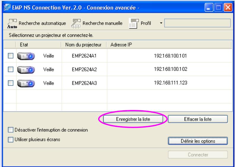 EPSON EMP-1815 - Cliquez sur "Profil" dans la fenêtre de sélection d'EMP NS Connection. - 1