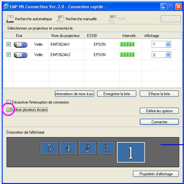 EPSON EMP-1815 - Activez la case à cocher "Utiliser plusieurs écrans". - 1