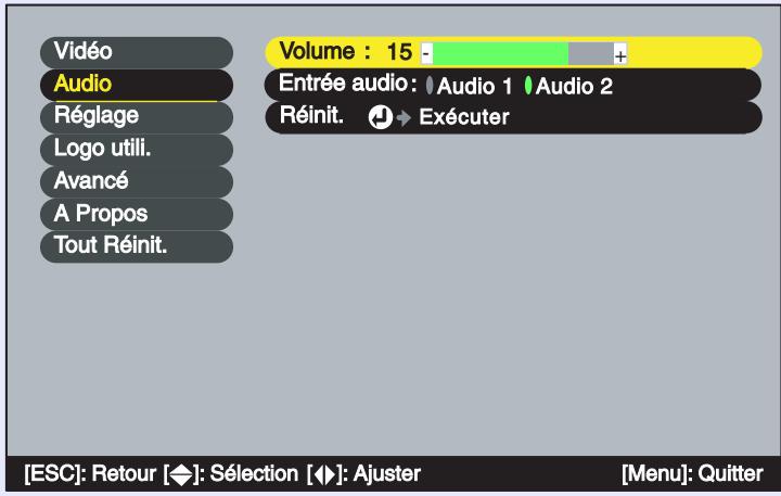 EPSON EMP-53 - Utilisez les touches [←] et [▶] pour régler le volume. - 1
