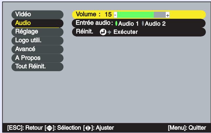 EPSON EMP-53 - Utilisez les touches [←] et [▶] pour régler le volume. - 1