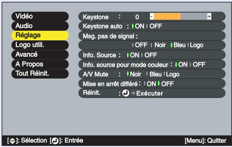 EPSON EMP-53 - Menu "réglage - 1