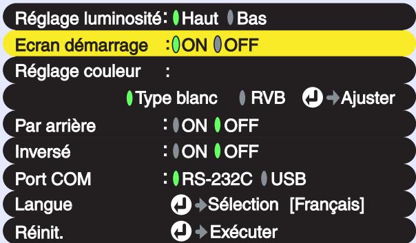 EPSON EMP-53 - Sélectionnez une option dans ce menu. - 1