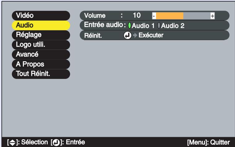 EPSON EMP-53 - Menu "audio - 1