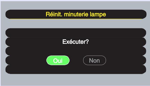 EPSON EMP-53 - Sélectionnez "réinit. minuterie lampe" dans le menu "a propos", puis appuyez sur la touche [enter]. - 1