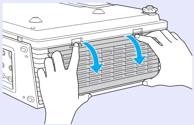 EPSON EMP-6100 - Ouvrez le couvercle du filtre à air. - 1