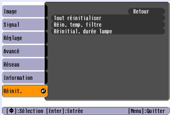 EPSON EMP-6100 - Menu réinit. - 1