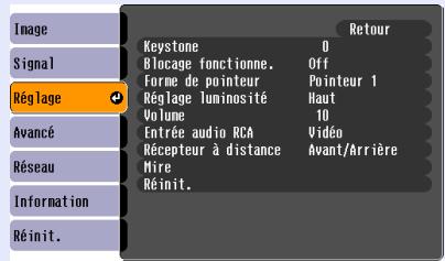 EPSON EMP-6100 - Utilisation du menu de configuration 29 - 5