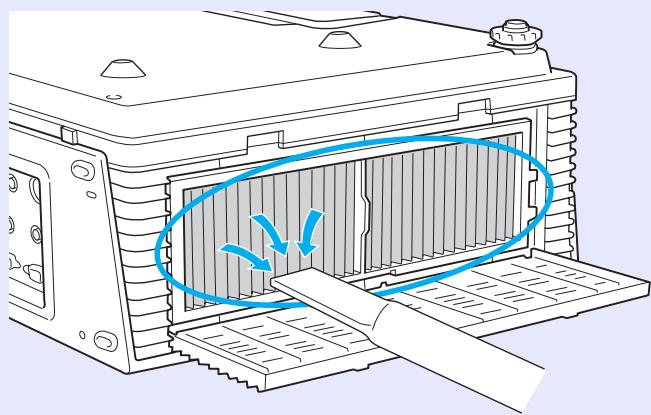 EPSON EMP-6100 - Ouvrez le couvercle du filtre à air. - 3