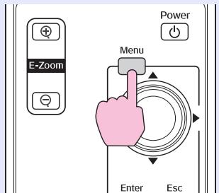 EPSON EMP-6100 - Appuyez sur le bouton [menu] puis désélectionnez "réglage" - "blocage fonctionne". "utilisation du menu de configuration" p.29 - 1