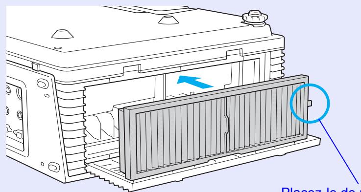 EPSON EMP-6110 - Installez le nouveau filtré à air. - 1