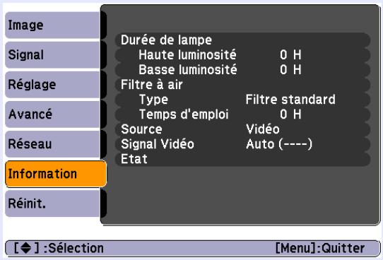 EPSON EMP-6110 - Menu Information (affichage uniquement) - 2