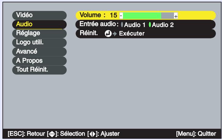 EPSON EMP-73 - Utilisez les touches [◀] et [▶] pour régler le volume. - 1