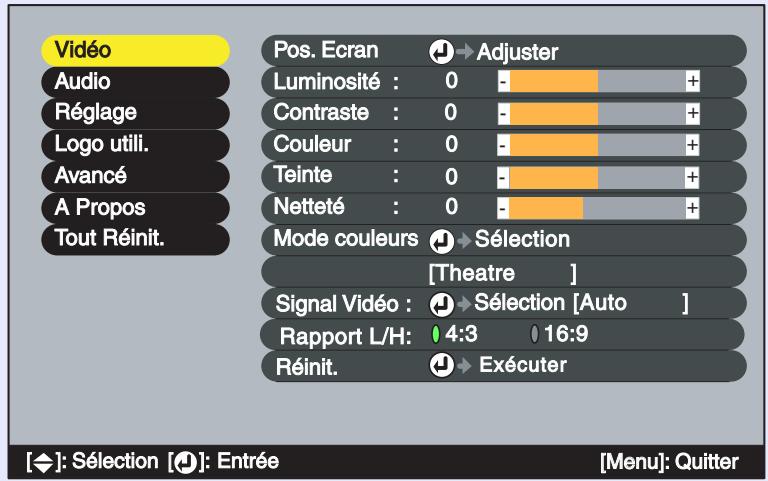 EPSON EMP-73 - Menu "Vidéo" - 3