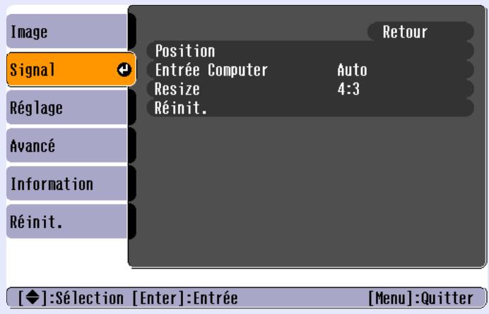 EPSON EMP-732 - Menu "signal - 1