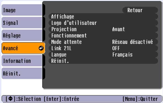 EPSON EMP-732 - Confirmez l'option sélectionnée. - 1