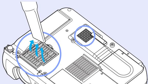 EPSON EMP-74 - Nettoyage des filtres à air et de l'orifice d'entrée d'air - 1